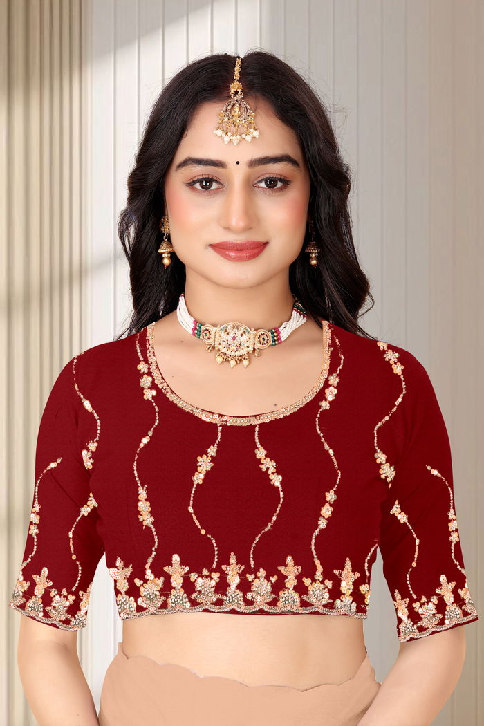 Sona Beige Pearl Cutwork Saree — view 5