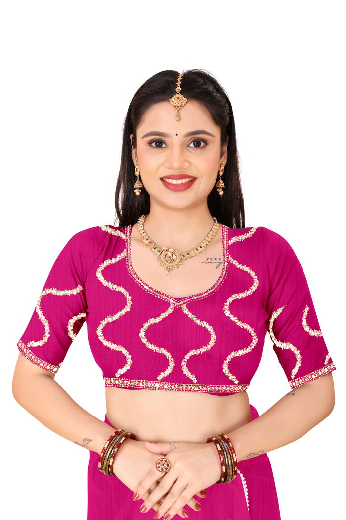 Nagin Rani Pink Saree — view 10