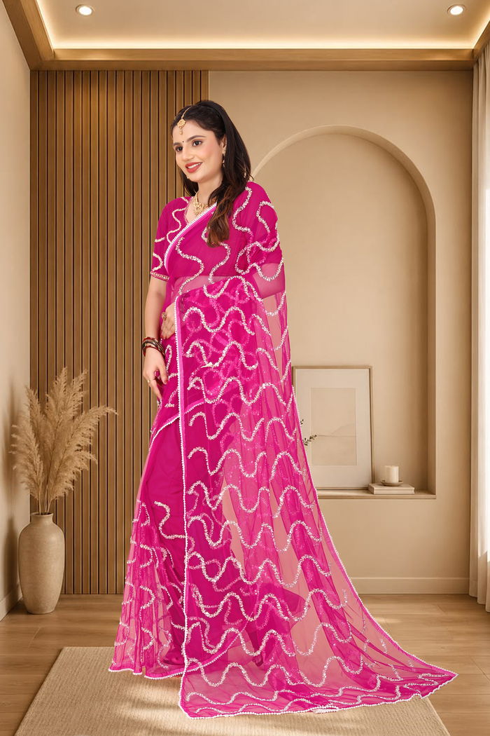 Nagin Rani Pink Saree — view 2