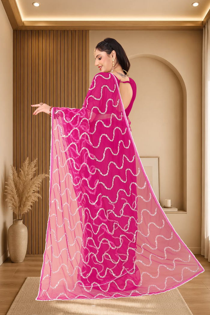 Nagin Rani Pink Saree — view 4
