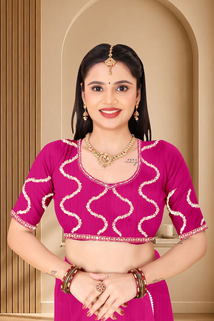 Nagin Rani Pink Saree — view 5