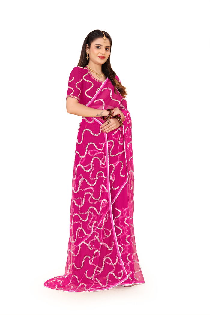 Nagin Rani Pink Saree — view 8