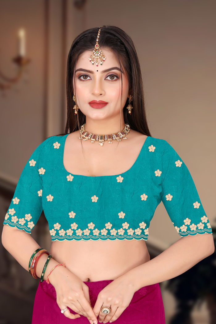 Rani Mahal Zari Handwork Saree — view 5