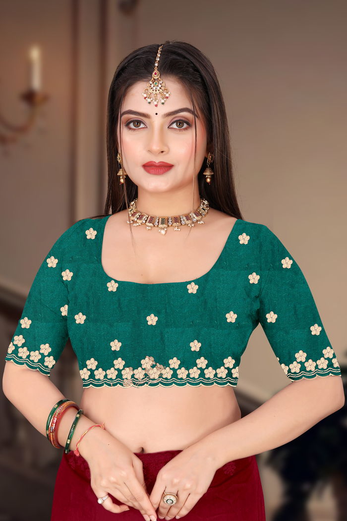 Sindoori Maroon Heritage Zari Saree — view 5